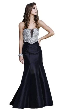 Nox Anabel - 8243 Strapless Sparkling Sequined Mermaid Dress Formal Gowns