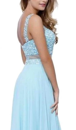 Nox Anabel - 8251 Sheer Beaded Illusion Evening Gown