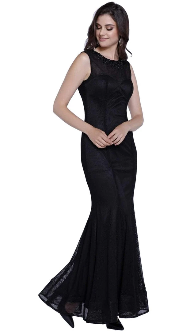 Nox Anabel - 8259 Sleeveless Beaded Mesh Long Dress 7 Nox Anabel - 8259 Sleeveless Beaded Mesh Long Dress