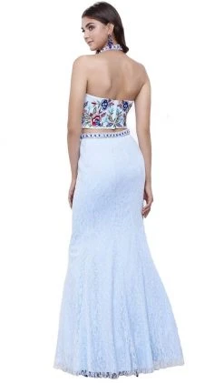 Nox Anabel - 8262 Two Piece Embroidered Mermaid Dress