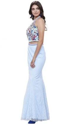 Nox Anabel - 8262 Two Piece Embroidered Mermaid Dress