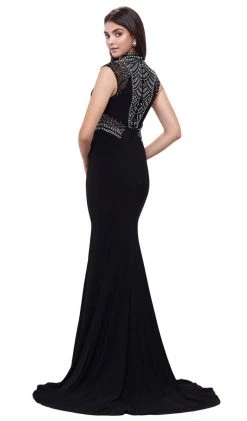 Formal Gowns Nox Anabel - 8285 Bedazzled Jewel Illusion Panel Evening Gown