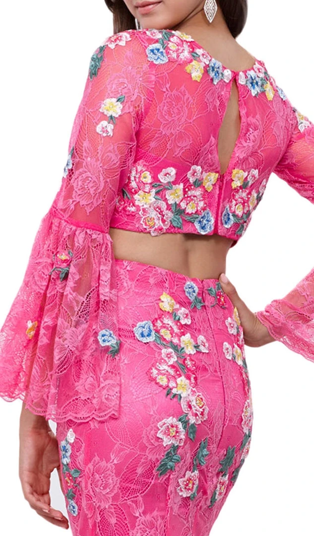 Formal Gowns Nox Anabel - 8288 Two-Piece Embroidered Circular Flounce Sleeve Gown 6 Formal Gowns Nox Anabel - 8288 Two-Piece Embroidered Circular Flounce Sleeve Gown