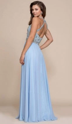 Formal Gowns Nox Anabel - 8295 Beaded Illusion Halter A-line Dress 9 Formal Gowns Nox Anabel - 8295 Beaded Illusion Halter A-line Dress