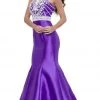 Nox Anabel - 8296 Illusion Halter Beaded Bodice Mermaid Gown