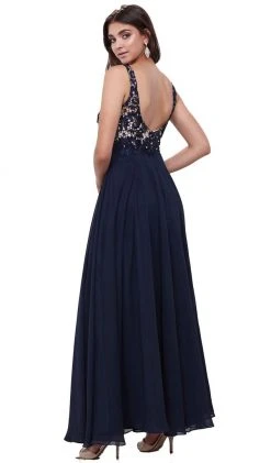 Nox Anabel - 8297 Sleeveless Lace Bodice A-Line Evening Dress