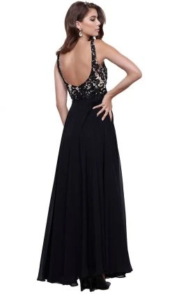Nox Anabel - 8297 Sleeveless Lace Bodice A-Line Evening Dress