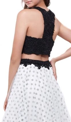 Nox Anabel - 8309 Two-Piece Contrast Lace Embellished Evening Gown Plus Size Dresses 9 Nox Anabel - 8309 Two-Piece Contrast Lace Embellished Evening Gown Plus Size Dresses