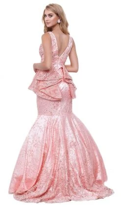 Formal Gowns Nox Anabel - 8311 Embellished Sleeveless Ruffled Peplum Evening Gown