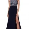 Nox Anabel - 8321 Rhinestone Embellished Halter Illusion Evening Gown 2 Nox Anabel - 8321 Rhinestone Embellished Halter Illusion Evening Gown