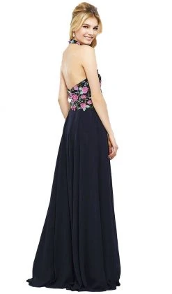 Formal Gowns Nox Anabel - 8326 Lovely Floral Halter Style Long Evening Gown