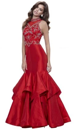 Nox Anabel - 8330 Beaded High Neck Ruffled Mermaid Evening Gown Formal Gowns 15 Nox Anabel - 8330 Beaded High Neck Ruffled Mermaid Evening Gown Formal Gowns