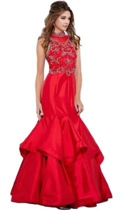 Nox Anabel - 8330 Beaded High Neck Ruffled Mermaid Evening Gown Formal Gowns 14 Nox Anabel - 8330 Beaded High Neck Ruffled Mermaid Evening Gown Formal Gowns