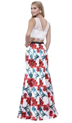 Formal Gowns Nox Anabel - 8342 Sleeveless Lace Floral Trumpet Evening Dress 8 Formal Gowns Nox Anabel - 8342 Sleeveless Lace Floral Trumpet Evening Dress