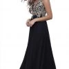Formal Gowns Nox Anabel - 8343 Sleeveless Beaded V Neck Lace Bodice Long Gown