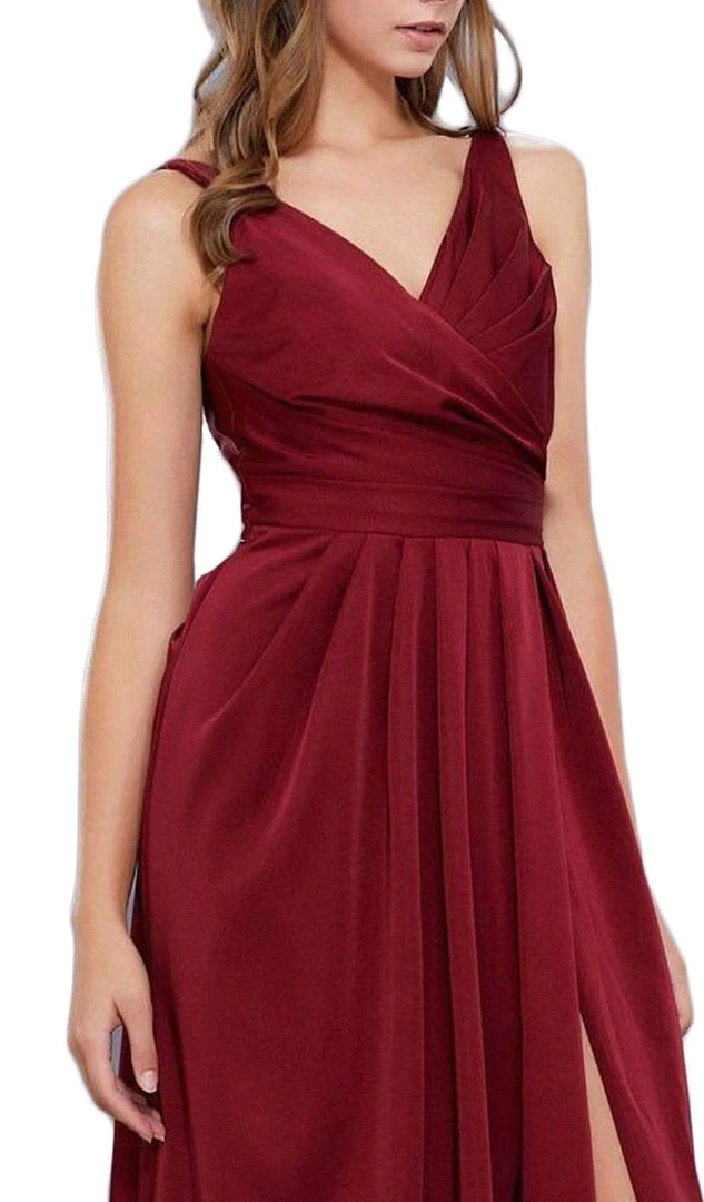 Nox Anabel - 8347 V-Neck Satin Long Evening Gown Formal Gowns 5 Nox Anabel - 8347 V-Neck Satin Long Evening Gown Formal Gowns