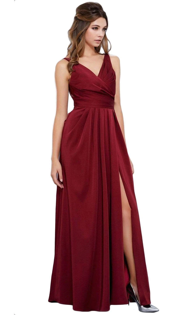 Nox Anabel - 8347 V-Neck Satin Long Evening Gown Formal Gowns 3 Nox Anabel - 8347 V-Neck Satin Long Evening Gown Formal Gowns