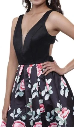 Nox Anabel - 8351 Sleeveless Deep V-Neck Floral Evening Dress 7 Nox Anabel - 8351 Sleeveless Deep V-Neck Floral Evening Dress