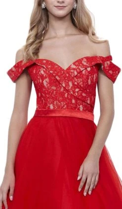 Nox Anabel - 8372 Lace Off-Shoulder Ballgown