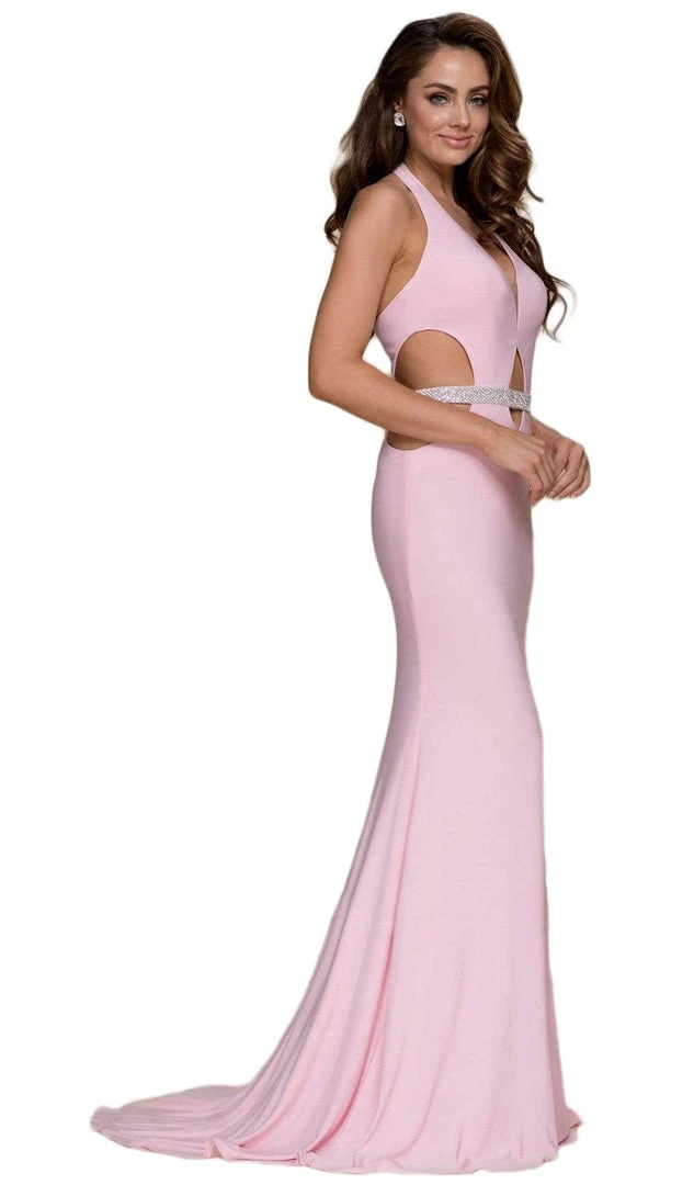 Nox Anabel - A046 Plunging Halter Embellished Sheath Dress 7 Nox Anabel - A046 Plunging Halter Embellished Sheath Dress