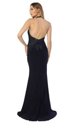 Nox Anabel - A175 Applique Halter Neck Trumpet Dress Formal Gowns 8 Nox Anabel - A175 Applique Halter Neck Trumpet Dress Formal Gowns