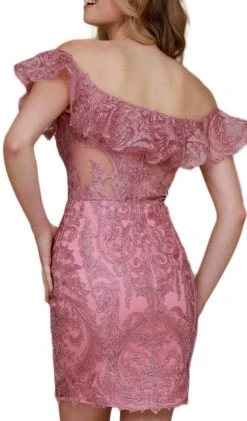 Nox Anabel - A611 Embroidered Ruffled Off-Shoulder Fitted Dress 11 Nox Anabel - A611 Embroidered Ruffled Off-Shoulder Fitted Dress