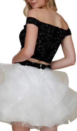 Nox Anabel - A613 Off Shoulder Crop Top Ruffled Skirt Party Dress Cocktail Dresses 15 Nox Anabel - A613 Off Shoulder Crop Top Ruffled Skirt Party Dress Cocktail Dresses