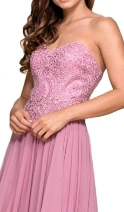 Nox Anabel - B045 Strapless Beaded Chiffon A-line Dress Formal Gowns 10 Nox Anabel - B045 Strapless Beaded Chiffon A-line Dress Formal Gowns