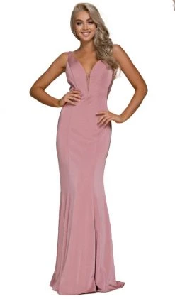 Nox Anabel - C001 Bejeweled Illusion Inset Plunging V-Neck Evening Gown