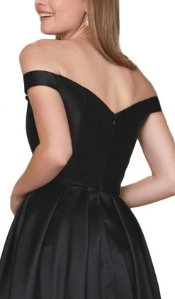 Nox Anabel - C007 Sleek Off Shoulder Mikado A-Line Gown 11 Nox Anabel - C007 Sleek Off Shoulder Mikado A-Line Gown