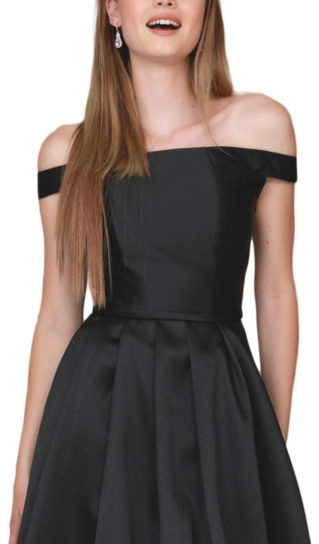 Nox Anabel - C007 Sleek Off Shoulder Mikado A-Line Gown 4 Nox Anabel - C007 Sleek Off Shoulder Mikado A-Line Gown