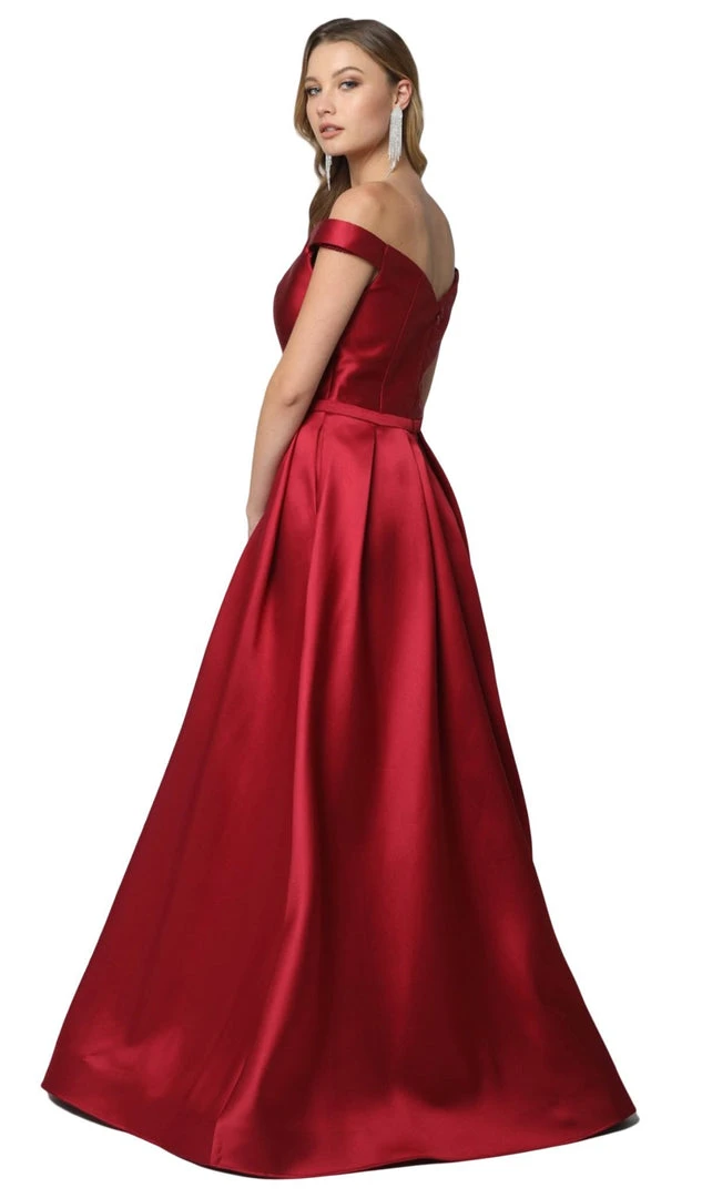 Nox Anabel - C007 Sleek Off Shoulder Mikado A-Line Gown 7 Nox Anabel - C007 Sleek Off Shoulder Mikado A-Line Gown