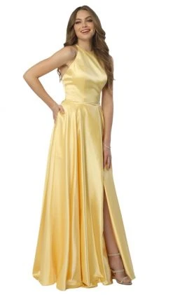 Nox Anabel - C209 Halter Corset Back High Slit Gown 11 Nox Anabel - C209 Halter Corset Back High Slit Gown