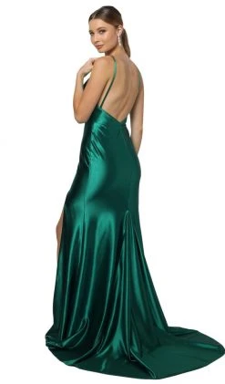 Nox Anabel - C213 Plunging Bodice High Slit Trumpet Gown Formal Gowns 10 Nox Anabel - C213 Plunging Bodice High Slit Trumpet Gown Formal Gowns