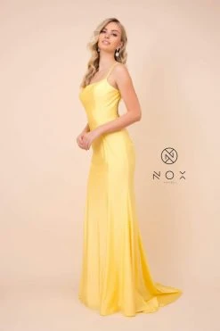 Nox Anabel - C301 Sleeveless Crisscross String Open Back Prom Dress