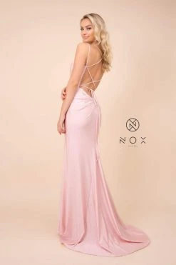 Nox Anabel - C301 Sleeveless Crisscross String Open Back Prom Dress
