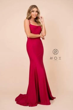 Nox Anabel - C301 Sleeveless Crisscross String Open Back Prom Dress