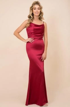 Nox Anabel - C302 Sleeveless Cowl Neckline Sheath Satin Gown 14 Nox Anabel - C302 Sleeveless Cowl Neckline Sheath Satin Gown