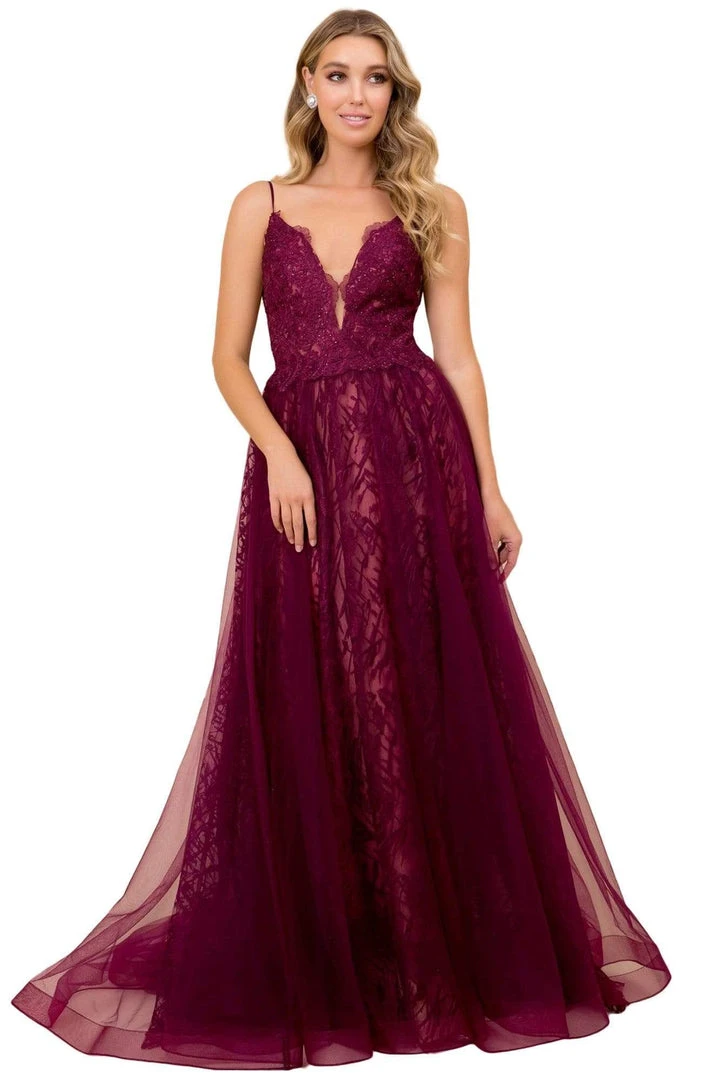 Nox Anabel - C305 Lace Embroidered A-Line Gown 3 Nox Anabel - C305 Lace Embroidered A-Line Gown