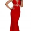 Formal Gowns Nox Anabel - E037 Deep V-Neck Racerback Sheath Evening Gown