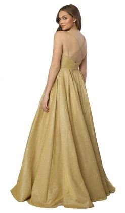 Nox Anabel - E228 Sleeveless V-neck Pleated Ballgown