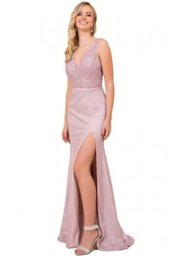 Nox Anabel - E373 Embroidered Scalloped V-neck Trumpet Dress Formal Gowns 10 Nox Anabel - E373 Embroidered Scalloped V-neck Trumpet Dress Formal Gowns