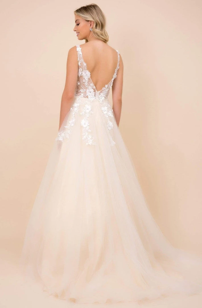 Nox Anabel - F339 Floral Appliqued Illusion Bodice A-Line Tulle Gown Formal Gowns 7 Nox Anabel - F339 Floral Appliqued Illusion Bodice A-Line Tulle Gown Formal Gowns