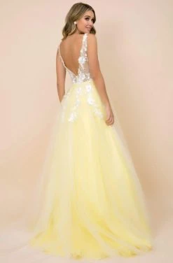 Nox Anabel - F339 Floral Appliqued Illusion Bodice A-Line Tulle Gown Formal Gowns 19 Nox Anabel - F339 Floral Appliqued Illusion Bodice A-Line Tulle Gown Formal Gowns