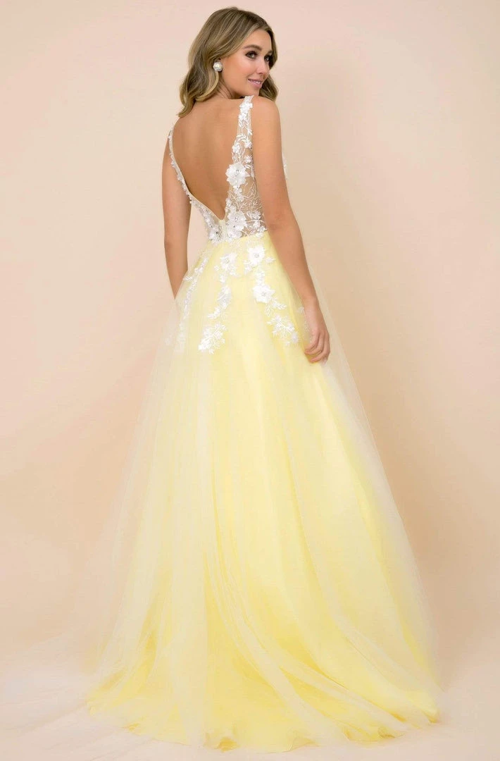 Nox Anabel - F339 Floral Appliqued Illusion Bodice A-Line Tulle Gown Formal Gowns 11 Nox Anabel - F339 Floral Appliqued Illusion Bodice A-Line Tulle Gown Formal Gowns