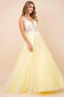 Nox Anabel - F339 Floral Appliqued Illusion Bodice A-Line Tulle Gown Formal Gowns 18 Nox Anabel - F339 Floral Appliqued Illusion Bodice A-Line Tulle Gown Formal Gowns