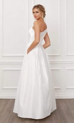 Nox Anabel - One Shoulder A-Line Evening Dress E469 - 1 Pc White In Size 14 Available Formal Gowns