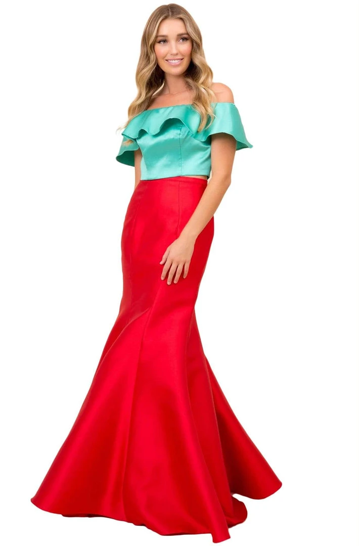 Nox Anabel - Q129 Two Piece Off-Shoulder Mermaid Dress Formal Gowns 3 Nox Anabel - Q129 Two Piece Off-Shoulder Mermaid Dress Formal Gowns