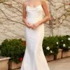 Formal Gowns Nox Anabel - R472 Cowl Neck Plain White Dress