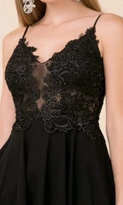 Nox Anabel - Spaghetti Strap Beaded Lace A-line Dress A660 - 1 Pc Black In Size 2XL Available 7 Nox Anabel - Spaghetti Strap Beaded Lace A-line Dress A660 - 1 Pc Black In Size 2XL Available